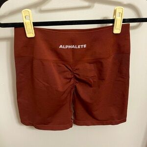 Alphalete Rust Red Athletic Bike Shorts